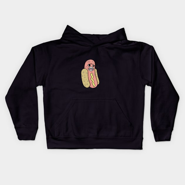 hotdog lozer Kids Hoodie by anothersadartist